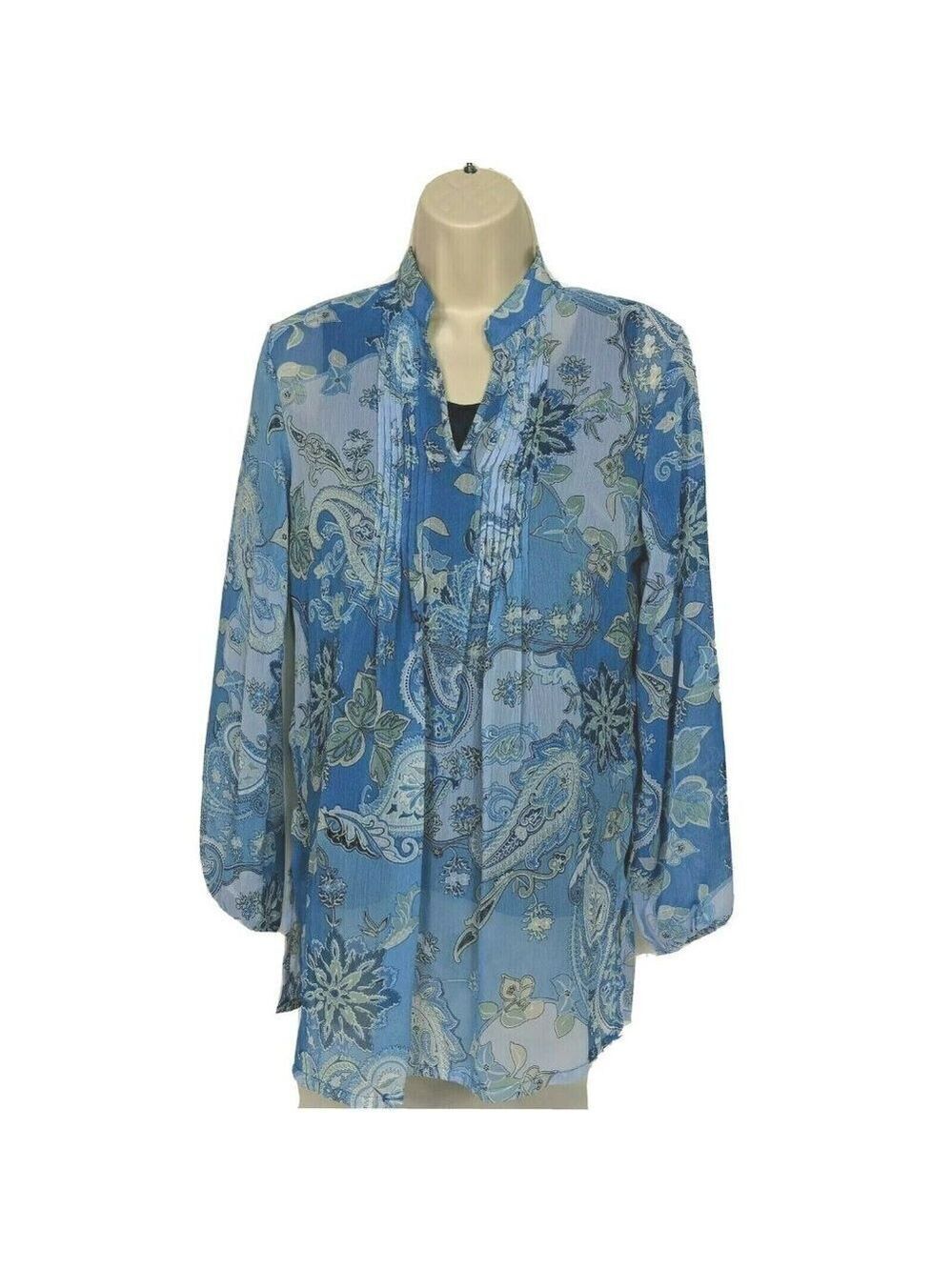 Susan Graver Printed Chiffon Tunic XXS